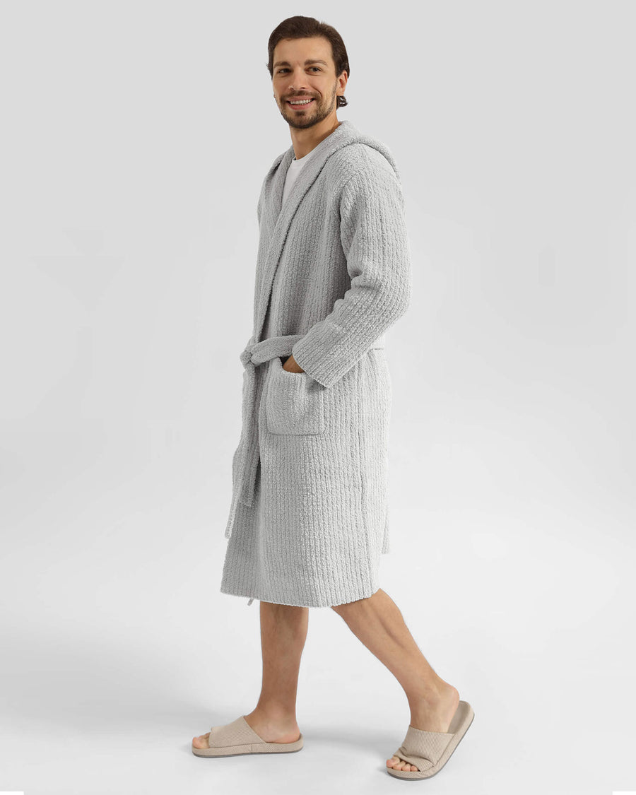 Image of Ribbed Hooded Robe