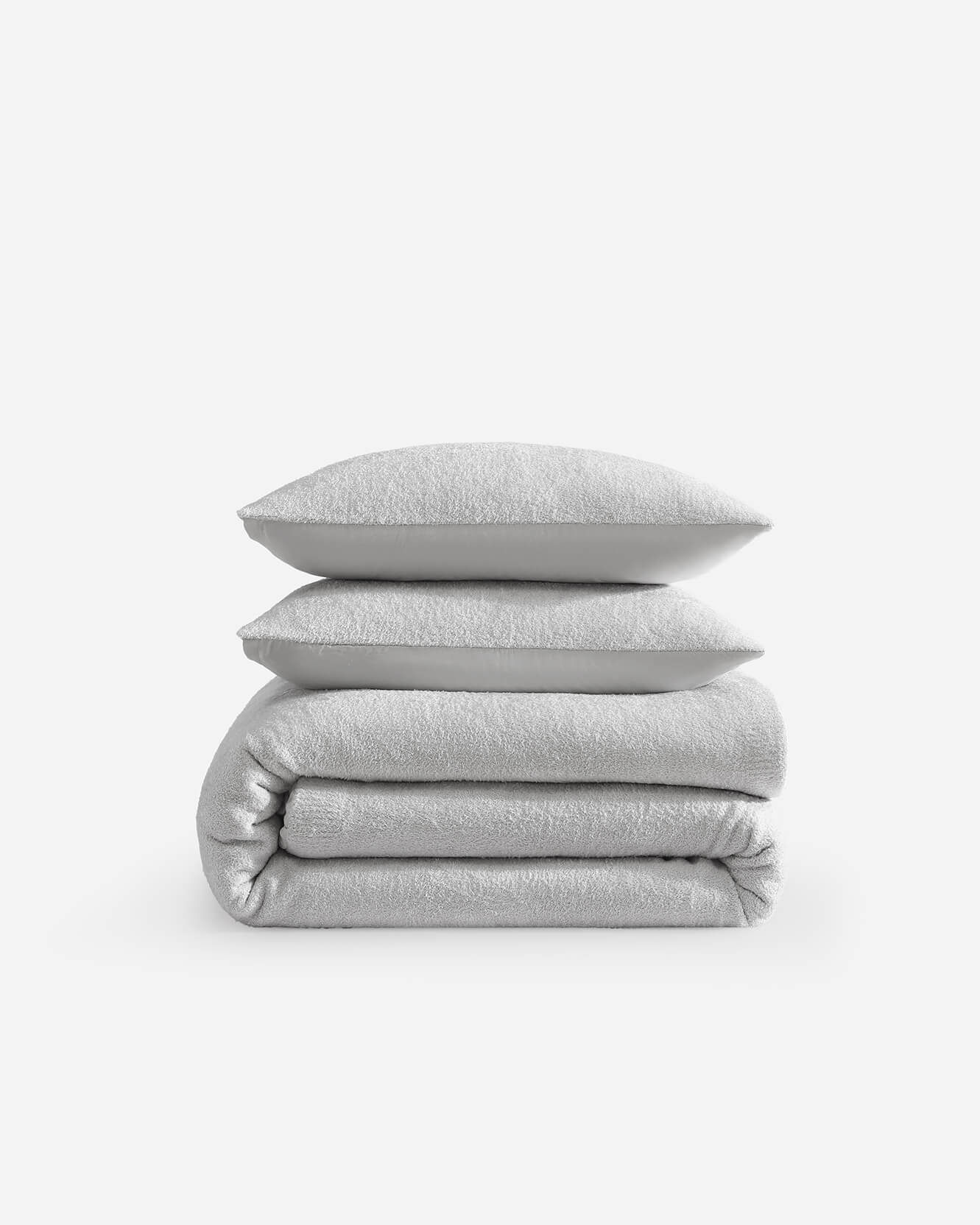 Fluff Cloud Compact シルバー　スムースグレー　セット Cloud Silque Stitch Comforter Bundle | Sunday Citizen