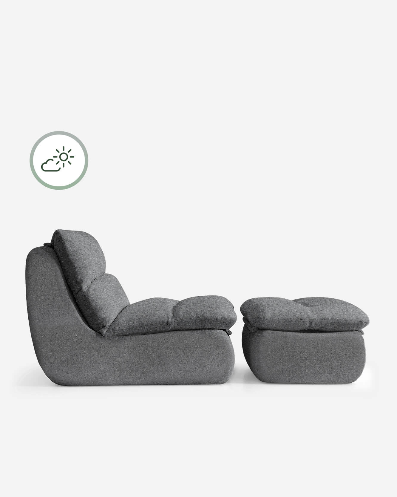 128293 チェア Lennox Outdoor Chair + Ottoman Set | Sunday Citizen