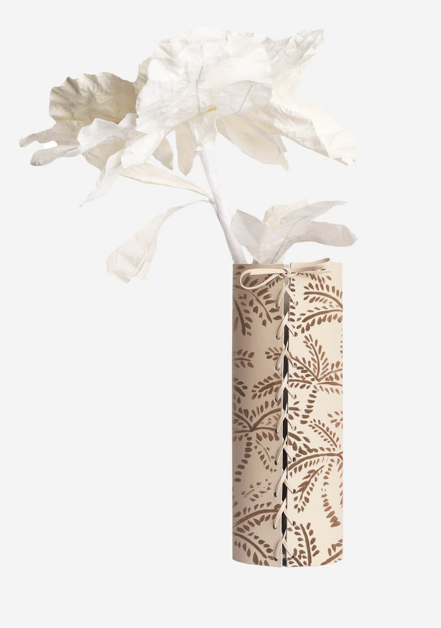 Secondary image of Taupe Abstract Palms Vase