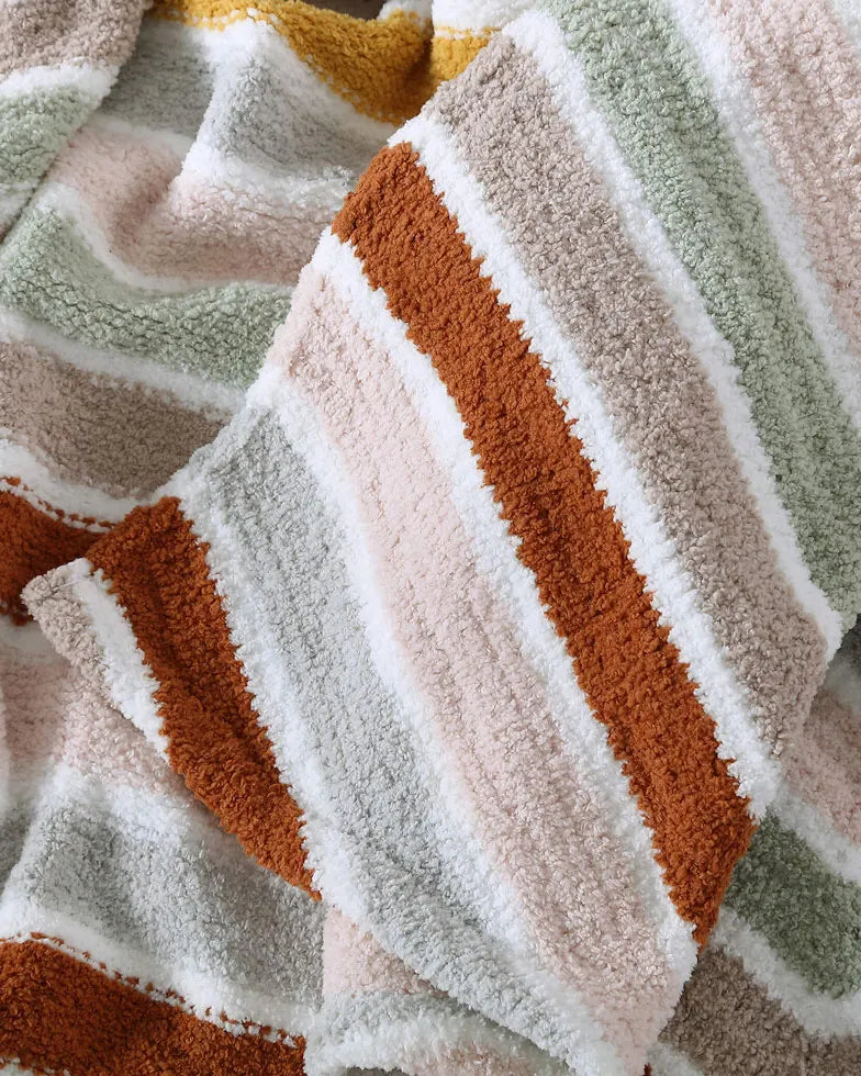 browns stripe - orange stripe, Throw Blanket