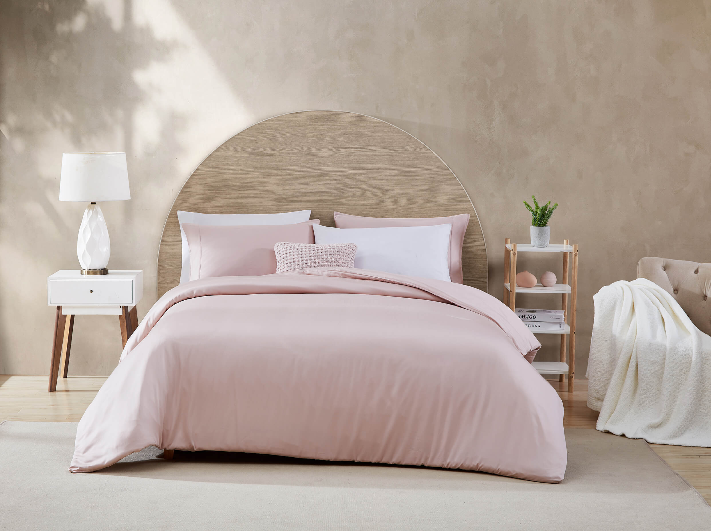 Pros and Cons of Bamboo Sheets. Sunday Citizen Premium Bamboo Duvet Cover in Blush. Premium Bamboo Collection in Blush Pink.