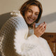 Waffle Lightweight Throw Off White