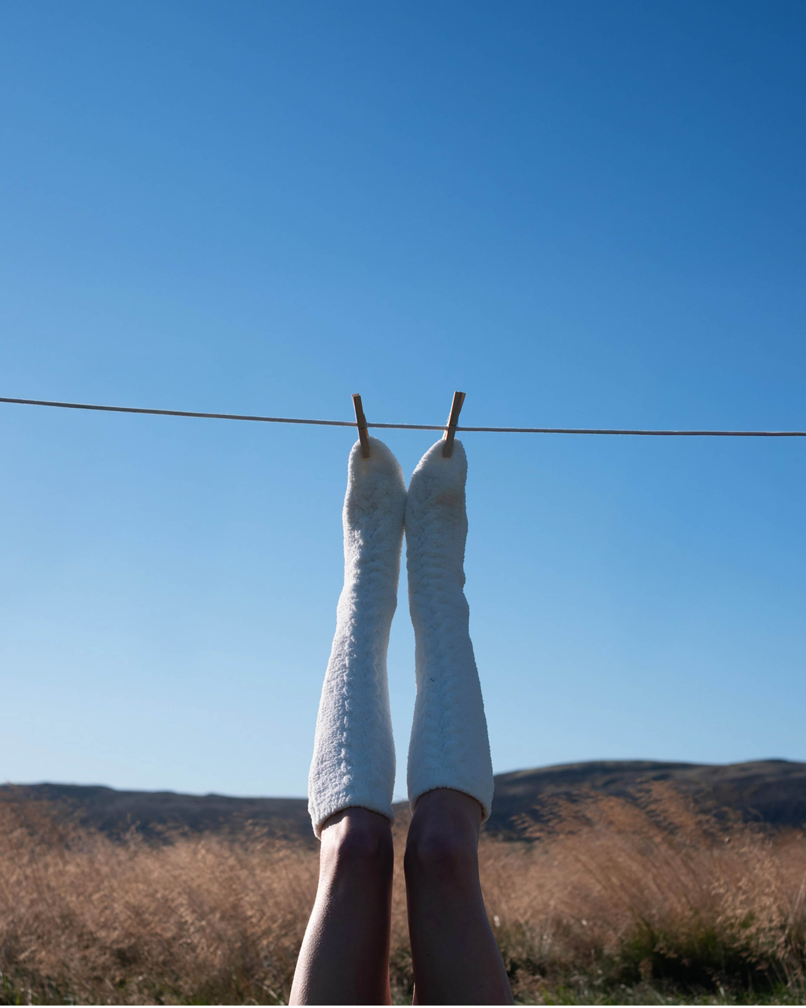 Braided Overknees Snug Socks Off White 
