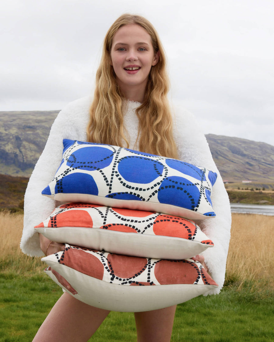 Sunday-Citizen_Decler-Small-Lumbar-Pillow_ Cinnamon Stick Koi Baritone Blue