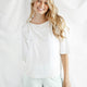 Butter Modal Boat Neck Tee Clear White