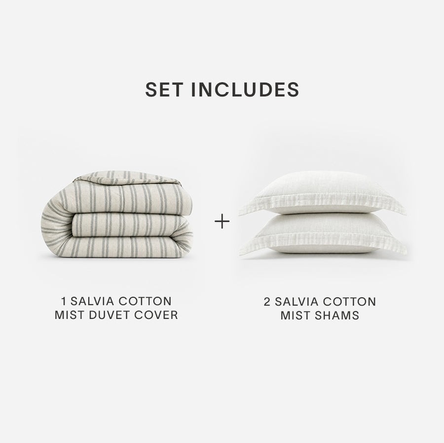 Salvia Reversible Cotton Mist  Move-in bundle Light Sage - Off White