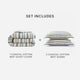 Coastal Reversible Cotton Mist  Duvet Bundle Off White - Taupe - Blue
