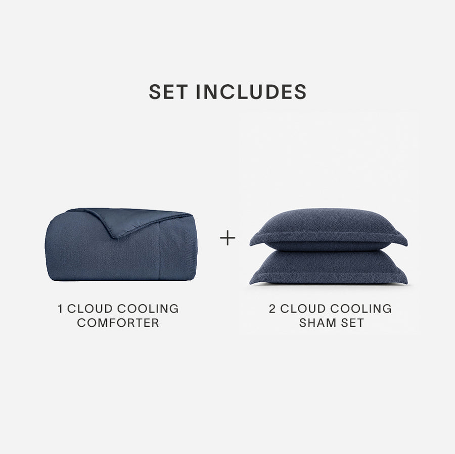 Sunday Citizen Cloud Cool Cooling Comforter Bundle Midnight