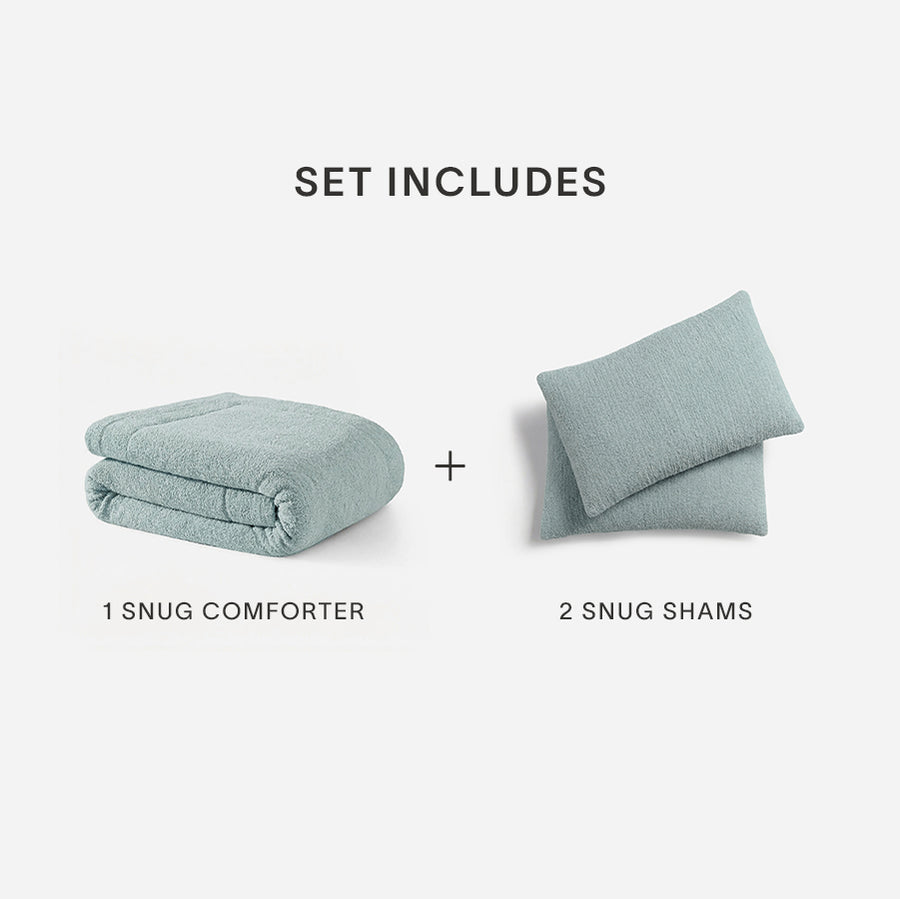 Sunday Citizen Snug Sham Set and Comforter in Misty Blue