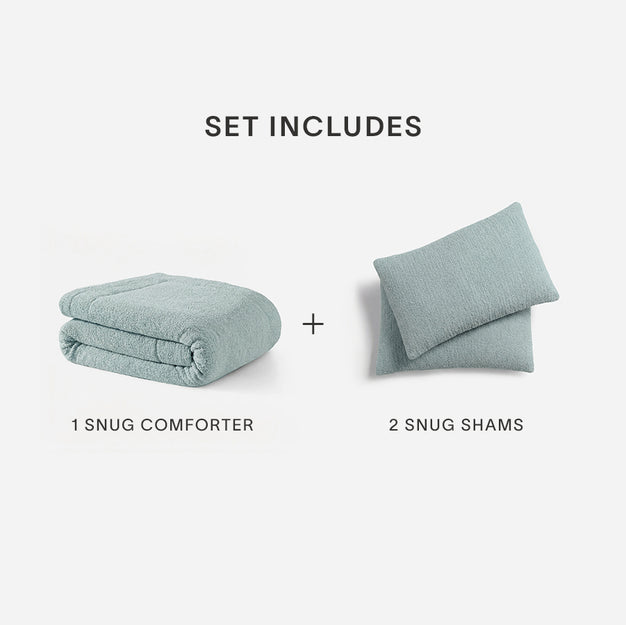 Sunday Citizen Snug Sham Set and Comforter in Misty Blue