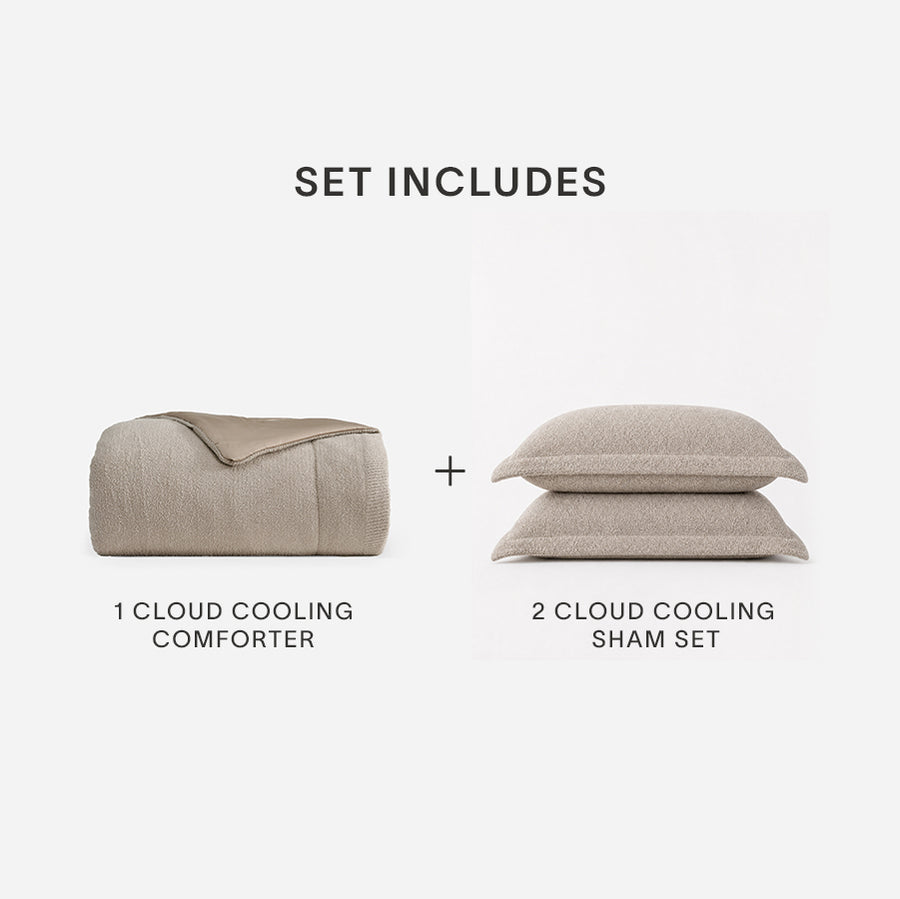 Cloud Cool Cooling Comforter Bundle Taupe