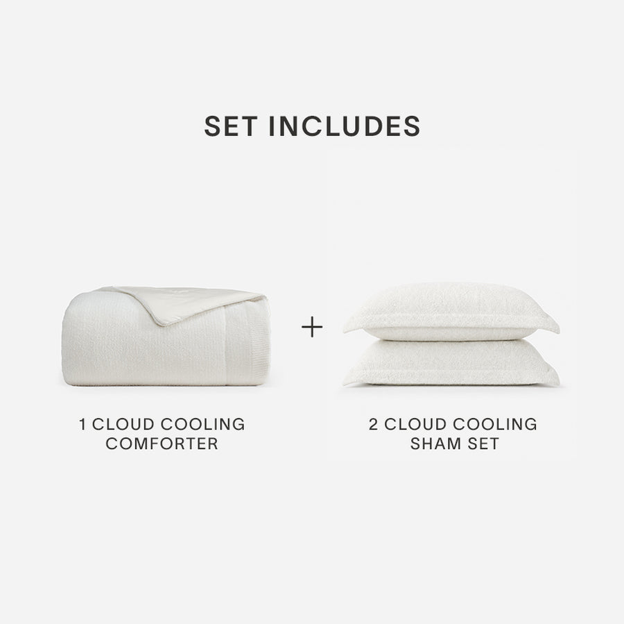 Cloud Cool Cooling Comforter Bundle Off White