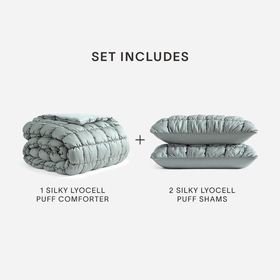 Sunday-Citizen_Silky-Lyocell-Puff- Sham Set Comforter Bundle Slate Grey