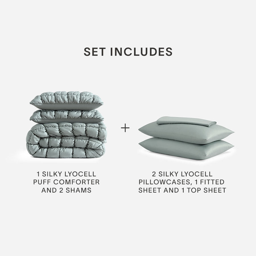 Sunday-Citizen_Silky-Lyocell-Puff- Sham Set Comforter Bundle Slate Grey