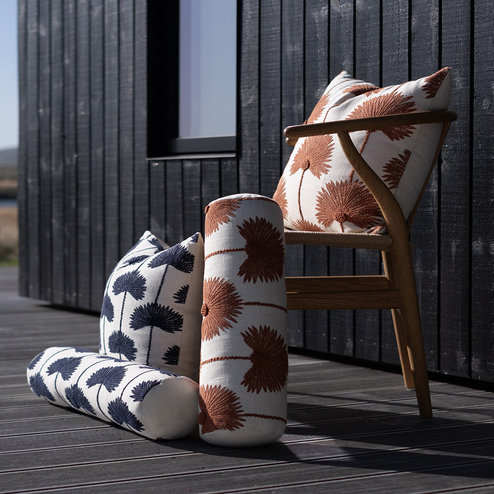 Sunday-Citizen_Palm-Leaf-Emb-Throw-Pillow Sienna - Off White Navy - Off White