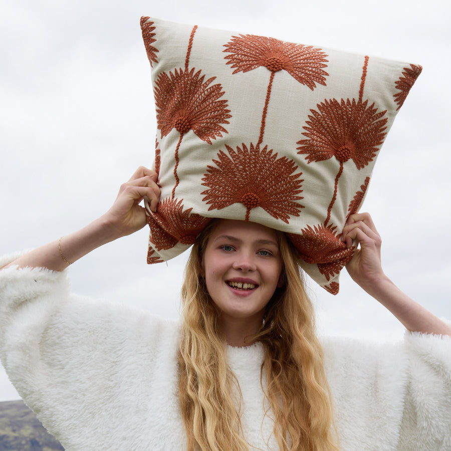 Sunday-Citizen_Palm-Leaf-Emb-Throw-Pillow Sienna - Off White