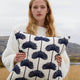 Palm_Leaf_Embroidered_Bolster_Pillow_ Navy - Off White