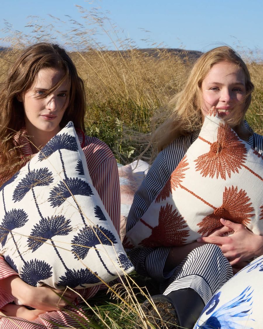 Sunday-Citizen_Palm-Leaf-Emb-Throw-Pillow Sienna - Off White