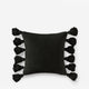 Pom Pom Throw Pillow Black