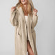 Ribbed Hooded Robe Biscotti