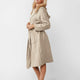Ribbed Hooded Robe Biscotti
