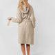 Ribbed Hooded Robe Biscotti