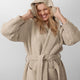 Ribbed Hooded Robe Biscotti