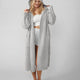 Ribbed Hooded Robe Cloud Gray