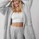 Ribbed Hooded Robe Cloud Gray