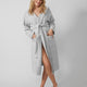 Ribbed Hooded Robe Cloud Gray