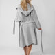 Ribbed Hooded Robe Cloud Gray