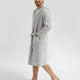 Ribbed Hooded Robe Cloud Gray