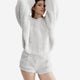 Breathable Faux Fur Top Shorts Off White