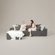 Cypress Modular Left-Side Chaise Sectional Sofa Dark Gray