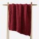 Heavy Snug Throw Knitted Yarn Salsa Red
