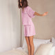Woven Cotton Short PJ Set Pink