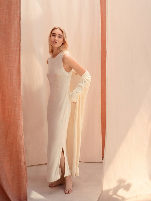 Cloud Cool Crochet Dress Off White