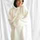 Off White Oversized Snug Blanket Teddy Hoodie