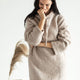 Taupe Oversized Snug Blanket Teddy Hoodie