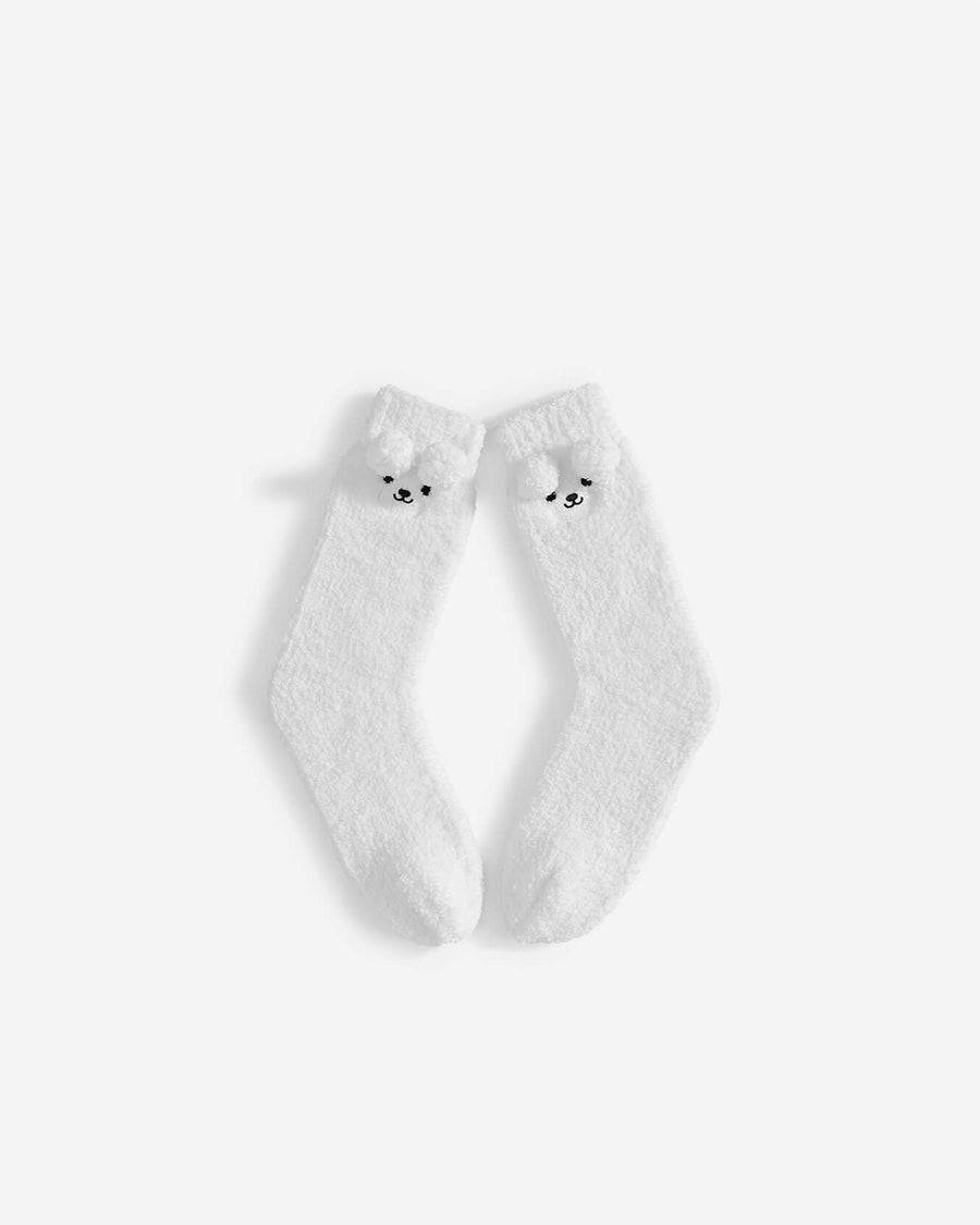 Snow  Bear Snug Socks Off White