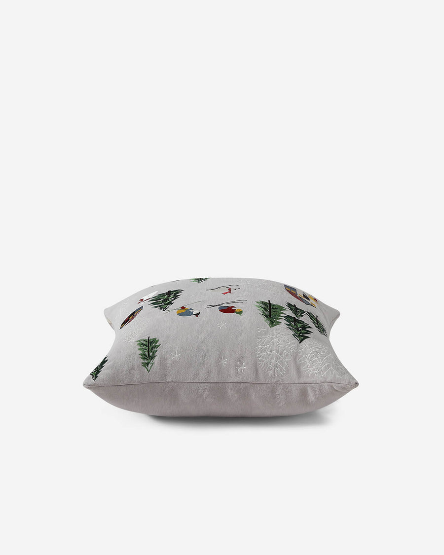 Velvet Bear Embroidery Throw Pillow Slate Grey 1 Slate Grey