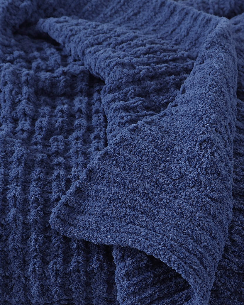 Waffle Lightweight Throw Navy