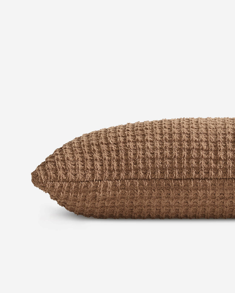 Snug Waffle Lumbar Pillow Chestnut