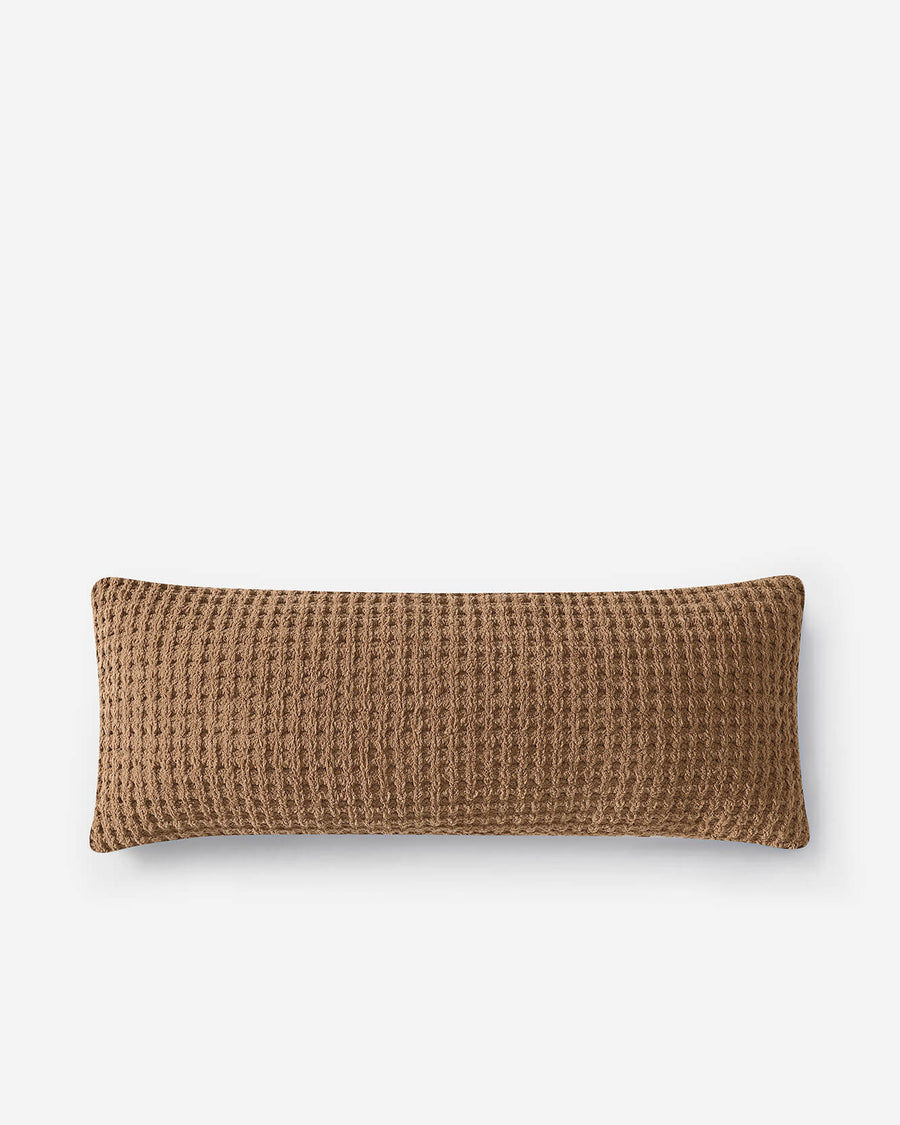 Snug Waffle Lumbar Pillow Chestnut