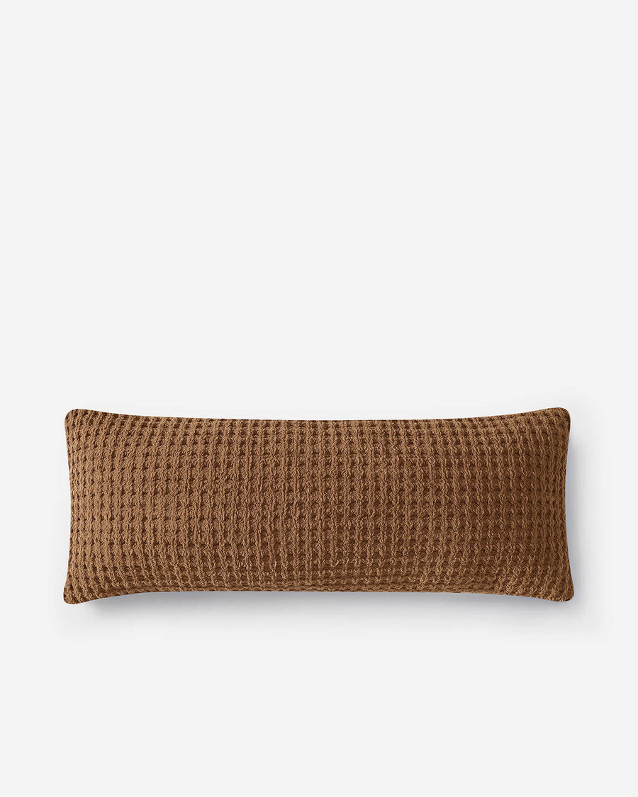 Snug Waffle Lumbar Pillow Chestnut