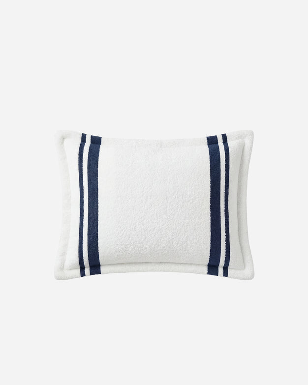 Sunday Citizen Amarena Snug Striped sham set in Midnight - Off White