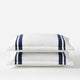 Sunday Citizen Amarena Snug Striped sham set in Midnight - Off White