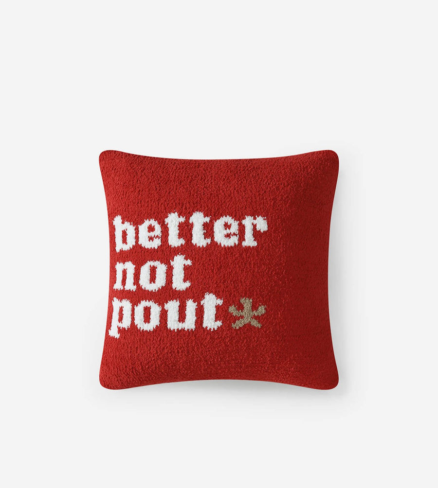 Better Not Pout Throw Pillow Rouge