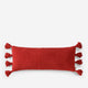 Braided Pom Pom Lumbar Pillow Rouge